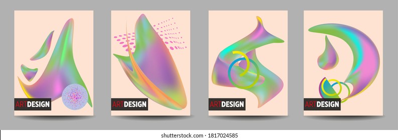 Covers templates set with bauhaus, memphis and hipster style graphic geometric elements. Applicable for placards, brochures, posters, covers and banners.