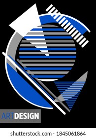 Covers templates set with bauhaus, memphis and hipster style graphic geometric elements. Applicable for placards, brochures, posters, covers and banners.