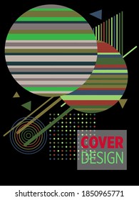Covers templates set with bauhaus, memphis and hipster style graphic geometric elements. Applicable for placards, brochures, posters, covers and banners.