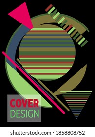 Covers templates set with bauhaus, memphis and hipster style graphic geometric elements. This illustration can be used as a print on t shirts and bags, stationary or as a poster.