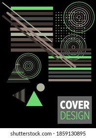 Covers templates set with bauhaus, memphis and hipster style graphic geometric elements. This illustration can be used as a print on t shirts and bags, stationary or as a poster.