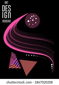 Covers templates set with bauhaus, memphis and hipster style graphic geometric elements. This illustration can be used as a print on t shirts and bags, stationary or as a poster.