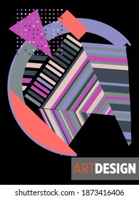 Covers templates set with bauhaus, memphis and hipster style graphic geometric elements. Universal abstract layouts. Applicable for placards, brochures, posters, covers and banners.