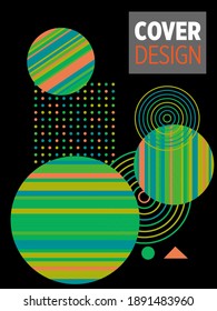 Covers templates set with bauhaus, memphis and hipster style graphic geometric elements. Universal abstract layouts. Applicable for placards, brochures, posters, covers and banners.