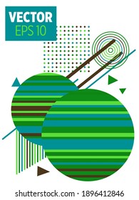 Covers templates set with bauhaus, memphis and hipster style graphic geometric elements. This illustration can be used as a print on t shirts and bags, stationary or as a poster.