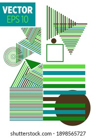 Covers templates set with bauhaus, memphis and hipster style graphic geometric elements. This illustration can be used as a print on t shirts and bags, stationary or as a poster.