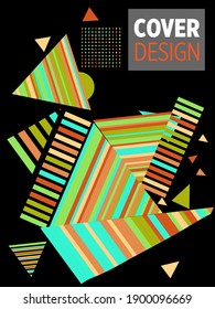 Covers templates set with bauhaus, memphis and hipster style graphic geometric elements. This illustration can be used as a print on t shirts and bags, stationary or as a poster.
