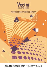 Covers templates set with bauhaus, memphis and hipster style graphic geometric elements. This illustration can be used as a print on t shirts and bags, stationary or as a poster.