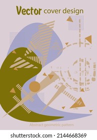 Covers templates set with bauhaus, memphis and hipster style graphic geometric elements. Universal abstract layouts. Applicable for placards, brochures, posters, covers and banners.