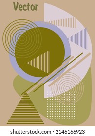 Cubre las plantillas establecidas con elementos geométricos gráficos de bauhaus, memphis y hipster. Esta ilustración puede utilizarse como una impresión en camisetas y bolsas, estacionarias o como afiche.