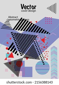 Covers templates set with bauhaus, memphis and hipster style graphic geometric elements. This illustration can be used as a print on t shirts and bags, stationary or as a poster.
