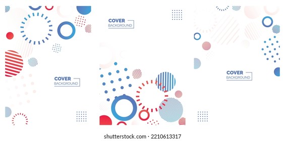 Covers templates set with bauhaus. memphis and hipster style graphic geometric elements. Applicable for placards. brochures. posters. covers and banners. Vector illustrations