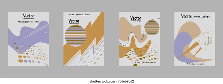 Covers templates set with bauhaus, memphis and hipster style graphic geometric elements. Applicable for placards, brochures, posters, covers and banners.
