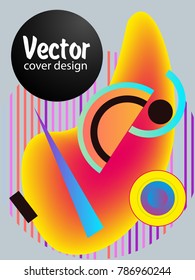 Covers templates set with bauhaus, memphis and hipster style graphic geometric elements. Applicable for placards, brochures, posters, covers and banners.