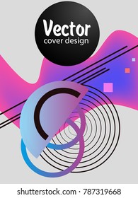 Covers templates set with bauhaus, memphis and hipster style graphic geometric elements. Applicable for placards, brochures, posters, covers and banners.