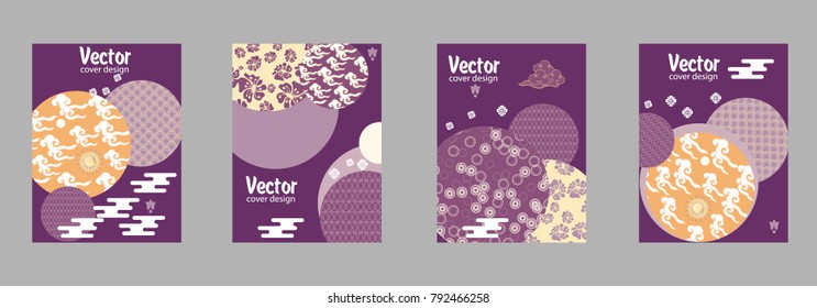 Covers templates set with bauhaus, memphis and hipster style graphic geometric elements. Applicable for placards, brochures, posters, covers and banners.
