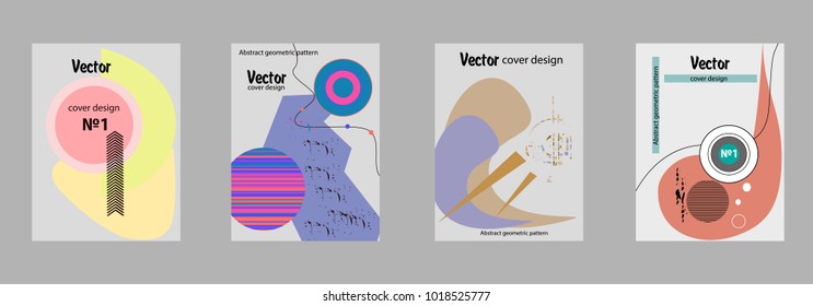 Covers templates set with Clouds and Patterns in Modern Style, geometric ornate shapes. Applicable for placards, brochures, posters, covers and banners.