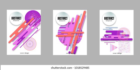 Covers templates set with Clouds and Patterns in Modern Style, geometric ornate shapes. Applicable for placards, brochures, posters, covers and banners.