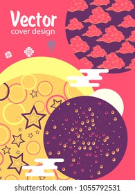 Covers templates set with Clouds and Patterns in Modern Style, geometric ornate shapes. Applicable for placards, brochures, posters, covers and banners.