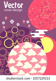 Covers templates set with Clouds and Patterns in Modern Style, geometric ornate shapes. Applicable for placards, brochures, posters, covers and banners.