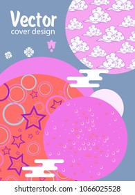 Covers templates set with Clouds and Patterns in Modern Style, geometric ornate shapes. Applicable for placards, brochures, posters, covers and banners.