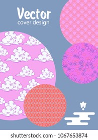 Covers templates set with Clouds and Patterns in Modern Style, geometric ornate shapes. Applicable for placards, brochures, posters, covers and banners.