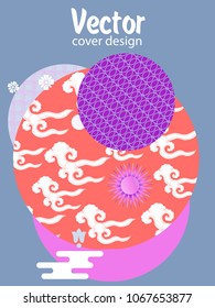 Covers templates set with Clouds and Patterns in Modern Style, geometric ornate shapes. Applicable for placards, brochures, posters, covers and banners.