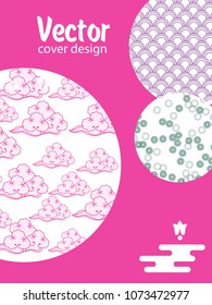Covers templates set with Clouds and Patterns in Modern Style, geometric ornate shapes. Applicable for placards, brochures, posters, covers and banners.