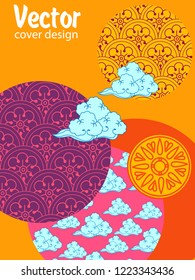 Covers templates set with Clouds and Patterns in Modern Style, geometric ornate shapes. Applicable for placards, brochures, posters, covers and banners.