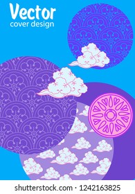 Covers templates set with Clouds and Patterns in Modern Style, geometric ornate shapes. Applicable for placards, brochures, posters, covers and banners.