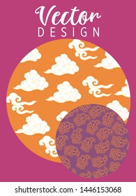 Covers templates set with Clouds and Patterns in Modern Style, geometric ornate shapes. Applicable for placards, brochures, posters, covers and banners.