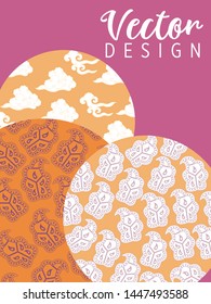 Covers templates set with Clouds and Patterns in Modern Style, geometric ornate shapes. Applicable for placards, brochures, posters, covers and banners.