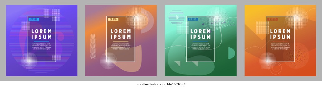 Covers templates set with Clouds and Patterns in Modern Style, geometric ornate shapes. Applicable for placards, brochures, posters, covers and banners.