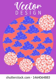 Covers templates set with Clouds and Patterns in Modern Style, geometric ornate shapes. Applicable for placards, brochures, posters, covers and banners.