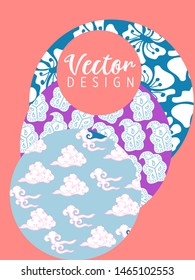 Covers templates set with Clouds and Patterns in Modern Style, geometric ornate shapes. Applicable for placards, brochures, posters, covers and banners.