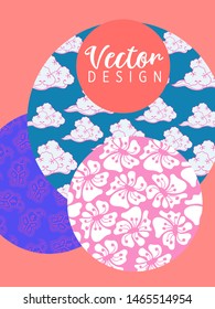 Covers templates set with Clouds and Patterns in Modern Style, geometric ornate shapes. Applicable for placards, brochures, posters, covers and banners.