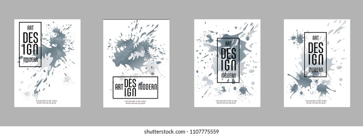 Covers templates set with graphic geometric elements. Applicable for placards, brochures, posters, covers and banners.