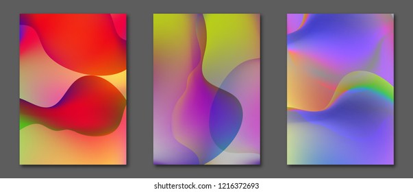 Covers templates set with graphic geometric elements. Applicable for flyers, brochures, posters, covers and banners. Vector illustrations, A4 size.