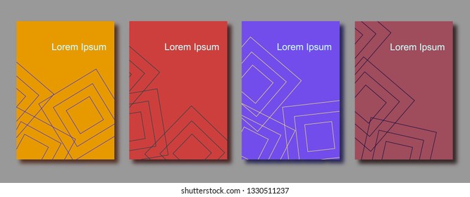 Covers templates set with graphic geometric elements. Applicable for brochures, posters, covers and banners. Eps 10 vector illustration.