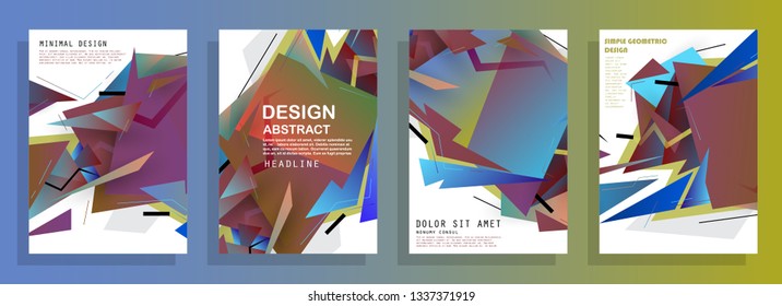 Covers templates set with graphic geometric elements. Applicable for brochures, posters, covers and banners. Vector illustrations.