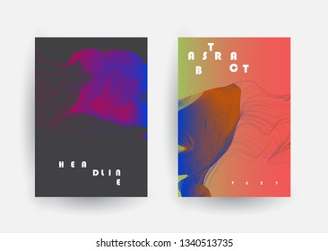 Covers templates set with graphic geometric elements. Applicable for brochures, posters, covers and banners. Vector illustrations.