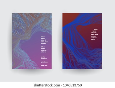 Covers templates set with graphic geometric elements. Applicable for brochures, posters, covers and banners. Vector illustrations.