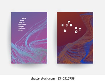 Covers templates set with graphic geometric elements. Applicable for brochures, posters, covers and banners. Vector illustrations.