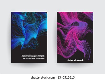 Covers templates set with graphic geometric elements. Applicable for brochures, posters, covers and banners. Vector illustrations.