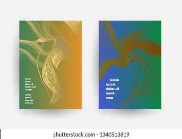 Covers templates set with graphic geometric elements. Applicable for brochures, posters, covers and banners. Vector illustrations.