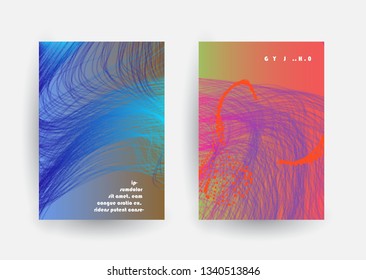 Covers templates set with graphic geometric elements. Applicable for brochures, posters, covers and banners. Vector illustrations.