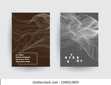 Covers templates set with graphic geometric elements. Applicable for brochures, posters, covers and banners. Vector illustrations.