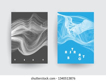 Covers templates set with graphic geometric elements. Applicable for brochures, posters, covers and banners. Vector illustrations.