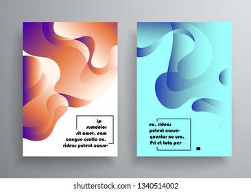 Covers templates set with graphic geometric elements. Applicable for brochures, posters, covers and banners. Vector illustrations.