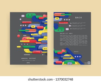 Covers templates set with graphic geometric elements. Applicable for brochures, posters, covers and banners. Vector illustrations.